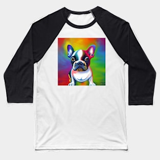 French Bulldog Rainbow Painting Baseball T-Shirt